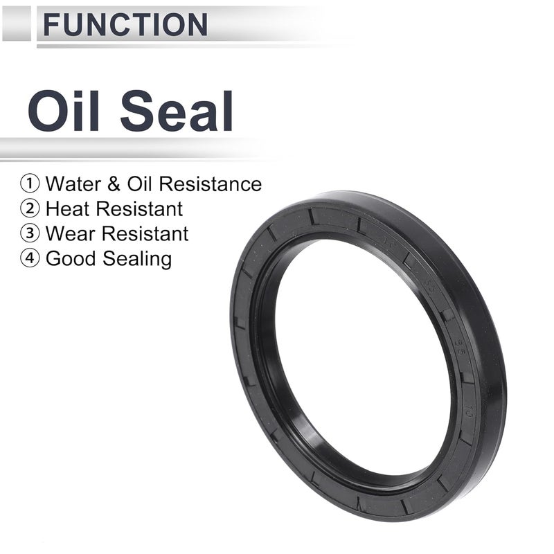 RATCHROLL Universal Oil Seal TC Double Lip W Steel Spring Seal Ring Rotary Shaft Seal 65x85x10mm High Pressure NBR Rubber Black 5 Pcs - Image 3